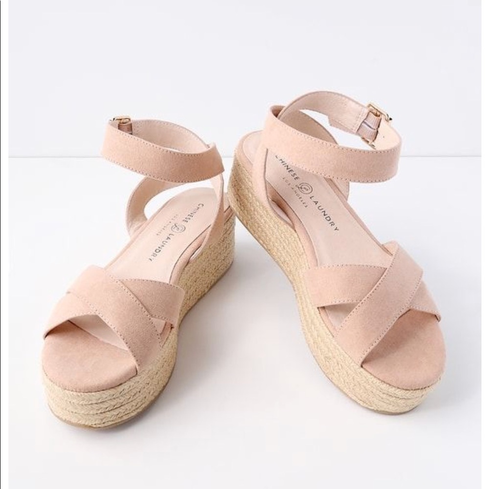 Chinese Laundry nude espadrilles platform/ wedges